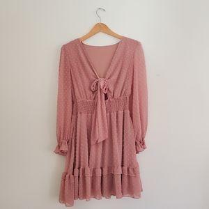 Blush swiss dot dress